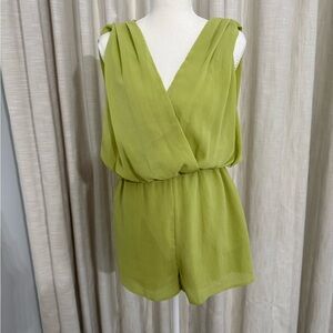 Lulu's Olive Green Sleeveless Wrap Romper